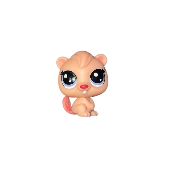 littlest pet shop # 1-147 dania beaverton pink beaver otter with purple eyes - Picture 2 of 6